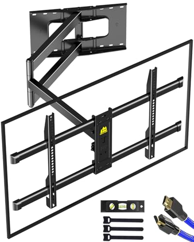 FORGING Mount Suporte de parede para TV de longo alcance, giratório, inclinação, com braço articulado de 109 cm, adapta-se à TV de 37 a 80 polegadas, suporta 50 kg, VESA 600 x 400 mm
