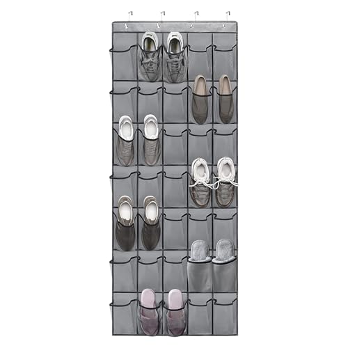 EACHPT Sapateira porta suspensa, Organizadores de sapatos para porta com 35 bolsos, com 4 ganchos de metal, para armazenamento de sapatos para homens, mulheres e crianças
