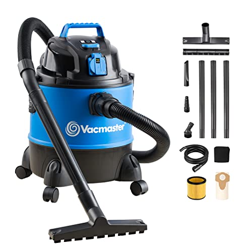 Vacmaster VQ1220PFC 1250W 20L Aspirador a seco e húmido, aspirador multifunções, aspirador de oficina com tomada integrada e função de sopro
