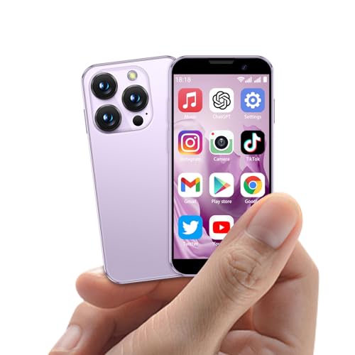 BLKE Max Smartphone Mini com ecrã HD de 3,0 polegadas, telefone mini desbloqueado, câmara de 5 megapixels, reconhecimento facial, GPRS, cartão TF e um corpo ultra fino, crianças rosa