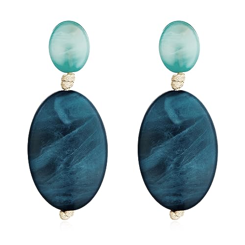 LILIE&WHITE Brincos acrílicos para mulher estilo artístico, design geométrico multicolorido, antialérgicos e leves, acessório único e presente criativo