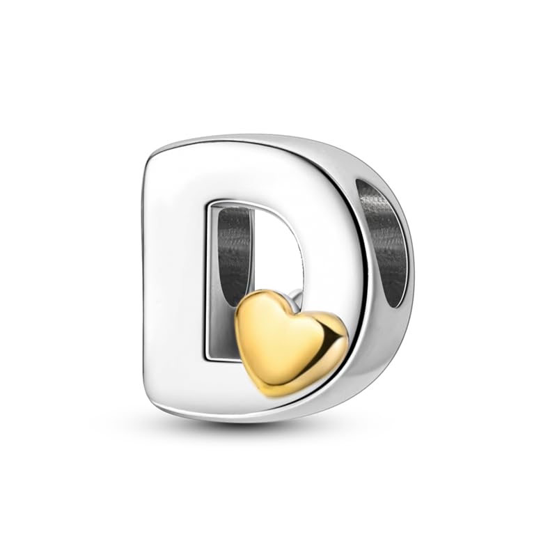 TINSLO A-Z Alfabeto Charms contas pingente para mulher, prata de lei 925, compatível com pulseiras e colares Pandora, compatível com pulseiras europeias para mulheres e meninas KJC874