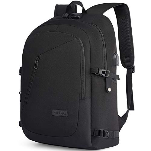 Mochila para homem 17,3 polegadas antirroubo impermeável mochila de trabalho grande capacidade mochila para computador portátil com porta de carregamento USB, para viagem diária escolar - preto