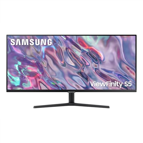 SAMSUNG LS34C502GAUXEN Monitor de 34" ViewFinity S5 S50GC, Ultra WQHD, 3440 x 1440, 21:9, HDR10, certificado TUV (cuidado dos olhos), PBP/Pip, taxa de atualização de 100Hz, AMD Free. eSync, Design sem