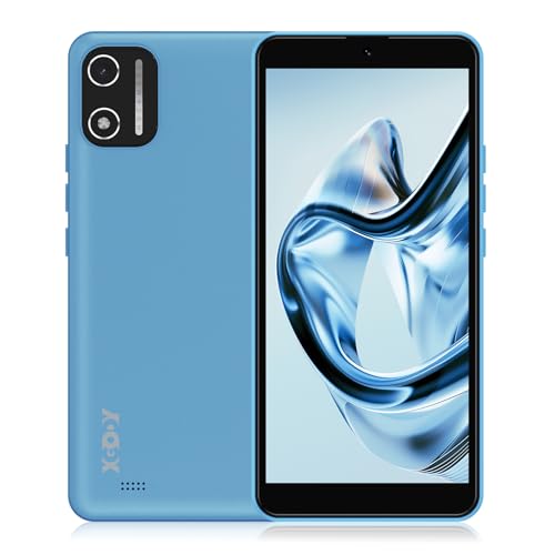 Xgody Smartphone X32, 2 GB + 16 GB (SD 128 GB) Android telemóvel, 15,5 polegadas display, 2500 mAh bateria, câmara 8 MP telemóvel, 4G dual SIM, Octa-Core/GPS/Face ID - azul