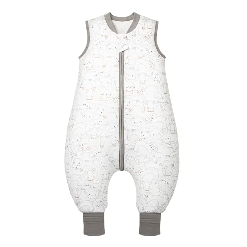 MIKAFEN Saco de dormir de inverno para bebé, 100% algodão, saco de dormir para crianças 2,5 TOG com pernas, 105-115 cm/4-5 anos, gatinho