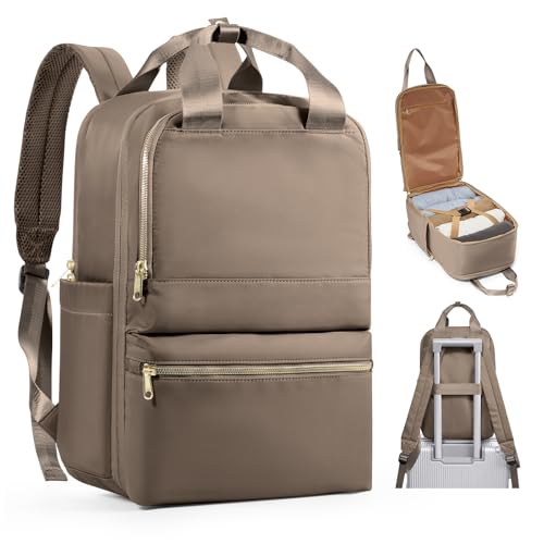 bergsalz Mochila mala viagem cabine avião 40 x 20 x 25 mochila bagagem de mão mulher mochila viagem cabine avião 45 x 36 x 20 homem mochila portátil 15,6, D-castanho
