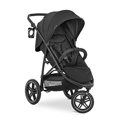 hauck Rapid 3R Carrinho de 3 rodas bebé - cadeira de passeio leve até 22 quilos - carrinho dobrável desde o nascimento com proteção UV 50 - pneus de borracha - compacto - cesta grande - preto