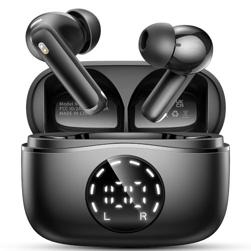 Auriculares Bluetooth, auriculares Bluetooth 5.4 auriculares sem fios no Ear ENC cancelamento de ruído com 4 microfones, auriculares Bluetooth 48 horas de reprodução, auriculares sem fios