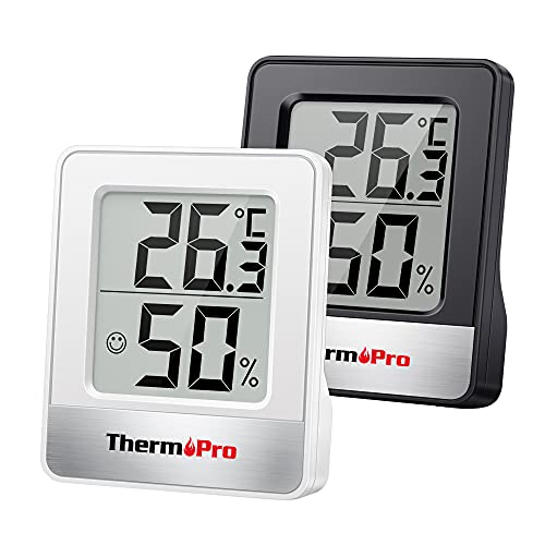 ThermoPro TP49 Pequeno higrómetro digital, interno para controlar a temperatura e medir a humidade, para conforto no escritório e em casa, termómetro para réptil