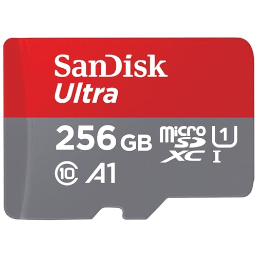 SanDisk Ultra cartão micro SDXC 256 GB adaptador SD (compatível com tablets e telemóveis Android, UHS-I, até 150 MB/s, vídeo Full HDD, classe A1 de desempenho, Class 10, U1)