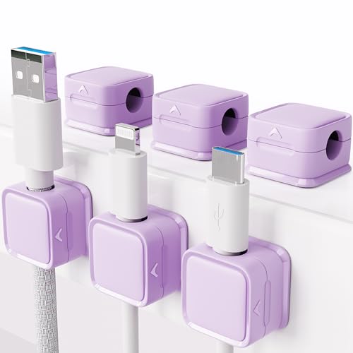 smofish Clip de cabo, 6 pacotes organizador magnético de secretária, forte suporte adesivo para mesa de cabeceira, utensílios de cozinha, material de escritório - azul