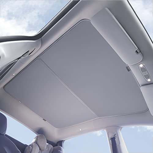 VION Tesla Model e guarda-sóis de teto - ajuste preciso, sem fundo, apagão total - compatível com o modelo Y 2024-2020
