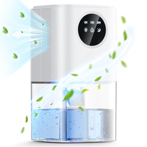 Deshumidificador pequeno 1800 ml desumidificadores de humidade, desumidifador com função de descongelação, desumidificador silencioso ecrã LED temporizador de 24H para apartamento casa de banho