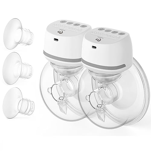 Lanches elétrico mãos livres portátil Bellaby duplo, baixo ruído, 4 modos e 6 níveis de sucção, extrator de leite vem com flanges de 24 mm, 17, 19 e 21 mm, 2 peças