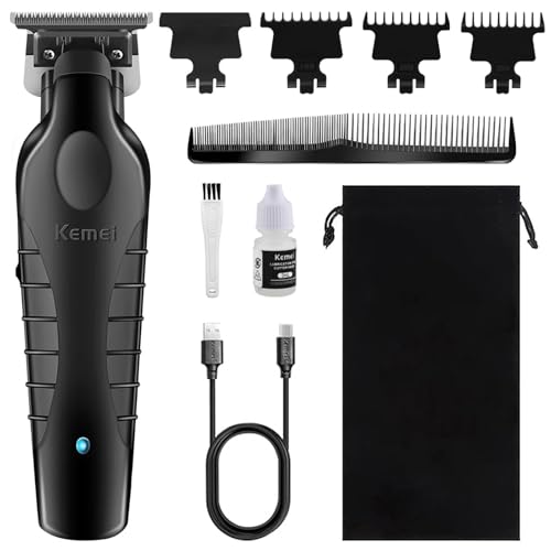 KEMEI 2299 Triller, corta-pelos profissional para homens, máquina de cortar cabelo, máquina de corte de cabelo sem fio elétrica, máquina de cortar cabelo recarregável com folha em T para família e
