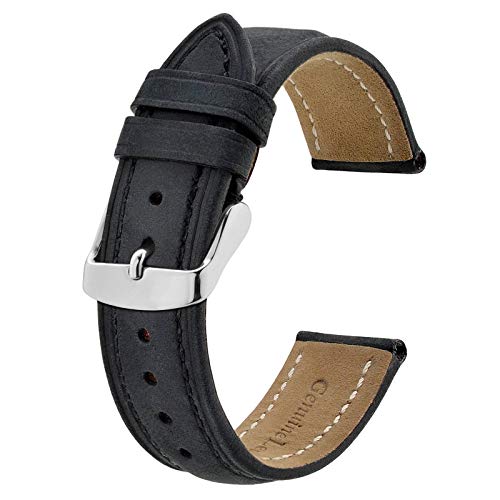 BISONSTRAP Correia de relógio, correia de pele de couro vintage, largura da banda: 14 mm 15 mm 16 mm 17 mm 18 mm 19 mm 20 mm 21 mm 22 mm 23 mm 24 mm