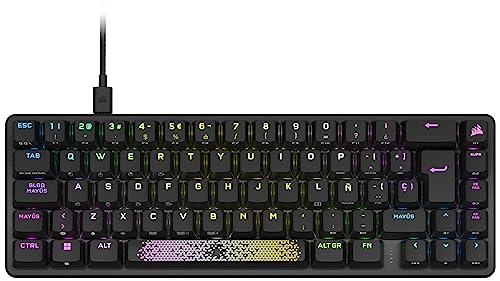 Corsair K65 PRO MINI RGB 65% Optical-Mechanical Wired Gaming Keyboard - interruptores OPX - Teclados PBT Double-Shot - compatível com iCUE - PC, PS5, PS4, Xbox - QWERTY ES - preto