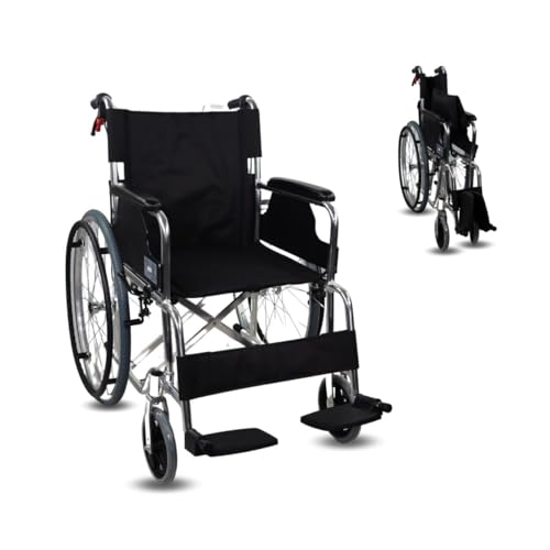 Mobiclinic®, Cadeira de rodas, dobrável, alumínio, leve, modelo palácio, assento 46 cm, sistema travado duplo, apoio partido, apoio dobrável, marca espanhola, auto-propulsável