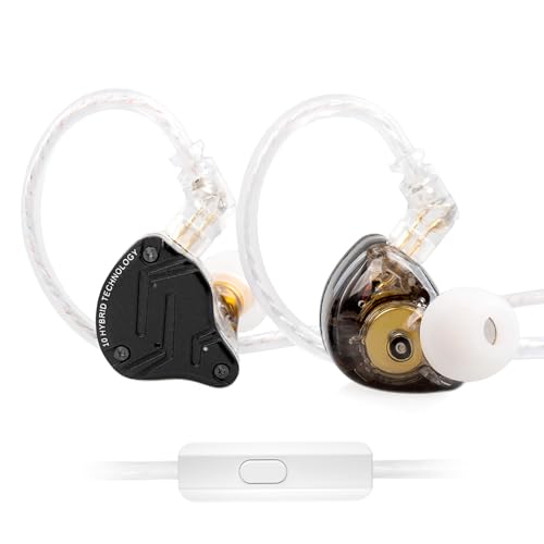 KZ ZS10 Pro X Auriculares In Ear Gaming 4BA 1DD Driver In Ear Auriculares com cabo IEM In Ear Monitor com microfone de 2 pinos prateado removível para Ps4 Ps5 Xbox PC Laptop, preto X, com microfone)