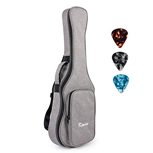 Capa de transporte suave para ukulele com correia dupla e 3 palhetas para ukulele, cinzento, Casual
