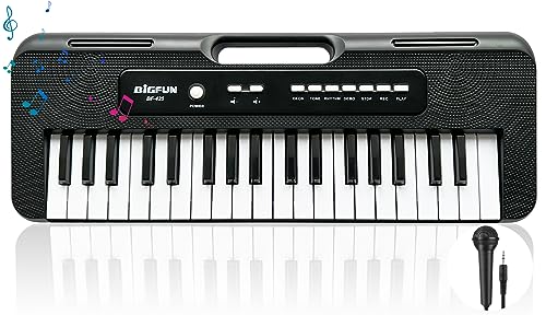Crianças piano teclado, 37 teclas piano para crianças piano musical com microfone portátil aprendizagem educativa Natal aniversário presente brinquedos para 3 4 5 6 7 8 anos meninas meninos iniciantes