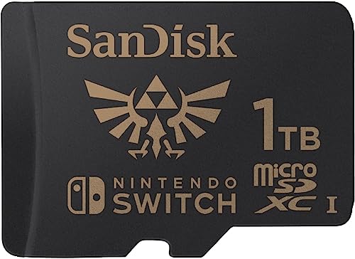 SanDisk Nintendo Micro SDXC 1 TB para Nintendo Switch consoles, até 100 MB/s, edição Legend of Zelda, adicione armazenamento à sua consola Nintendo Switch, UHS-I, Class 10, U3