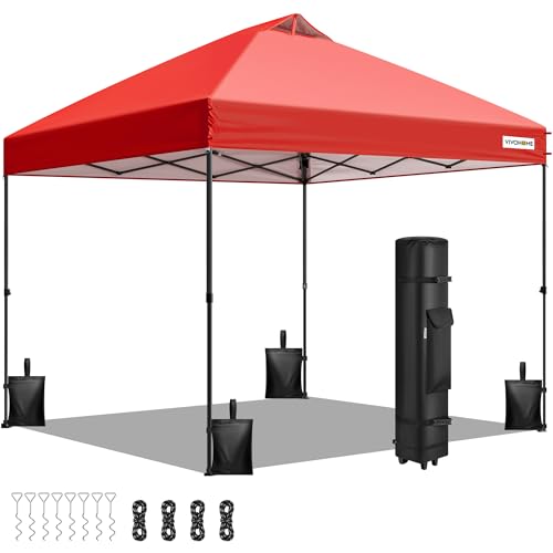 VIVOHOME 3 x 3 m tenda dobrável Pop Up Gazebo altura ajustável toldo impermeável com ventilação 4 sacos de areia portátil 8 - 10 pessoas para jardim praça