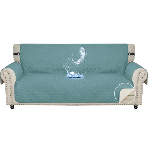 Ystyle Capa de cobertura para sofá de 3 lugares, impermeável capas para sofá, verão, protetor sofá para gatos riscos e cães de estimação, capas para sofá antiderrapante, antimanchas, lavável, azul