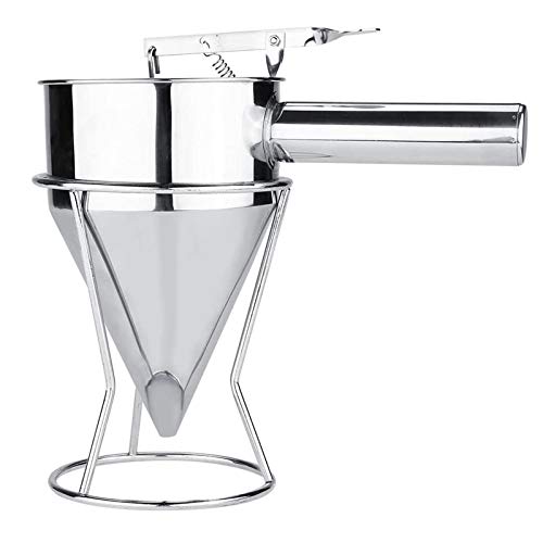 TheStriven Dispensador de funil para assar com suporte para bolos Cupcakes funil de massa de aço inoxidável doseador de chocolate funil de xarope para panquecas, utensílios de cozinha