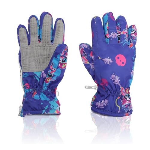 YooxArmor Luvas de esqui para crianças, luvas de neve de inverno impermeáveis para 4-8 meninos e meninas, luvas de snowboard resistentes ao vento e ao frio para esqui e ciclismo