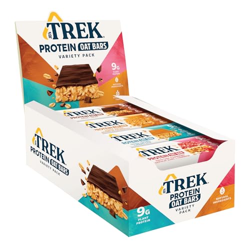 TREK Barrinha protetora de aveia | Embalagem multisabor | Plant-Based, sem glúten, vegano, 16 x 50 g, barrinhas, 800 g