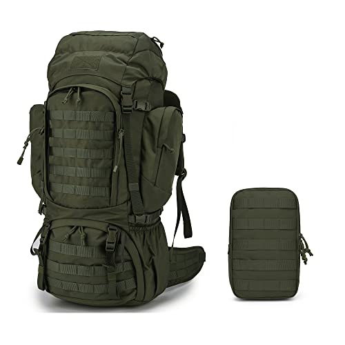 Mardingtop Mochila tática de 60 litros com protetor de chuva mochilas grandes de trekking mochilas expansíveis ao ar livre mochilas de caminhada para viajar, acampar