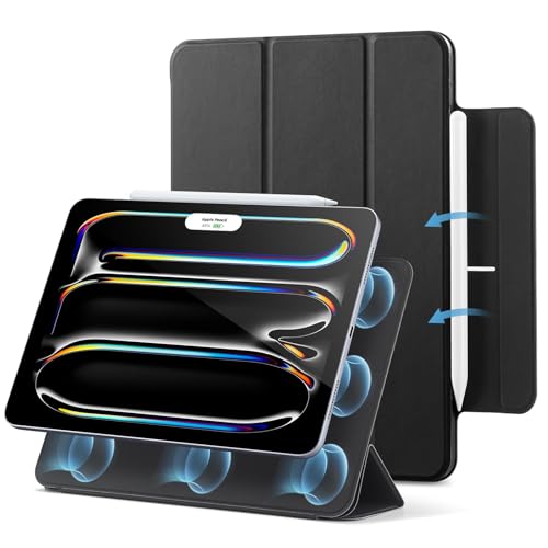 ESR Capa para iPad Pro de 13 polegadas M4 (2024), capa com bloqueio magnético, capa fina triptica, compatível Pencil Pro/Pencil USB-C, automático ligado/desligado, proteção duradoura, série Rebound,