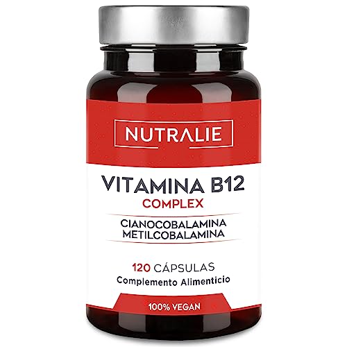 Vitamina B12 Vegana 2000mcg Cianocobalamina e etilcobalamina | Reduz o cansaço e contribui para o sistema imunitário, 120 comprimidos veganos Nutralie