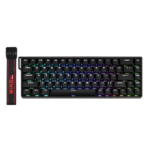 EPOMAKER Sala de aula WIN68 HE teclado magnético com ação ajustável e efeito Hall com latência de 0,3 ms, teclado compacto de cablagem de 65%, taxa de teste de 8000 Hz, hot-Swap, para Win (preto)