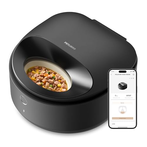 PETLIBRO Alimentador gato automático comida húmida, 2,4 GHz controlo de aplicação inteligente Wi-Fi, refrigerado e com refrigeração por semicondutores, frescas para 3 dias, dispensador de comida