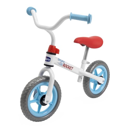 Chicco Balance Bike Bright Rocket, pedais para crianças, bicicleta de equilíbrio leve, com guiador e assento ajustáveis, MAX 25 kg, branco, 2-5 anos, ideia para presente, cor (SPA artesanal 1)