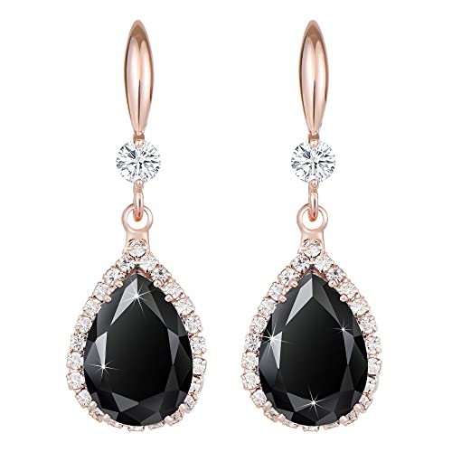 Linawe Brincos suspensos para mulher, brincos pendentes, jóias de ouro, prata e ouro rosa, brincos pendentes de cristal com diamantes, jóias de moda para casamentos