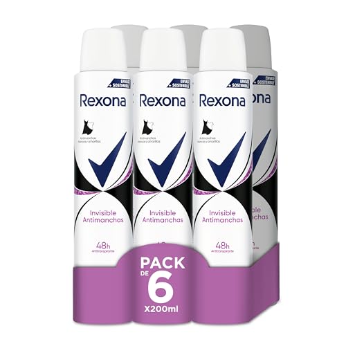 Rexona Invisível desodorizante aerossol anti-respirável para mulher Black & White 200 ml, conjunto de 6