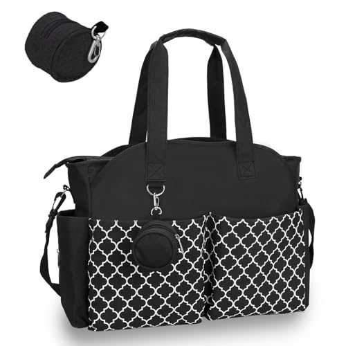 Bizcasa Bolsa trocador de bebé, fraldas de grande capacidade com bolsa de chupete para bebé, grande mala de viagem, bolsa hospitalar multifuncional para maternidade (preto)