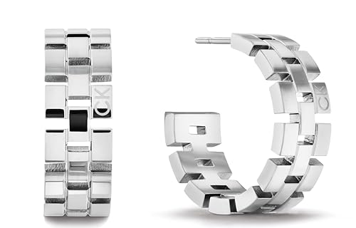 Calvin Klein Brincos de argola para mulher coleção GEOMETRIC