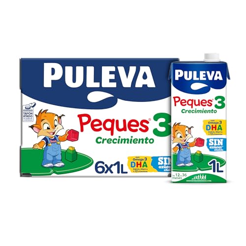 Puleva Pequena 3 crescimento de 12 a 36 meses brik 1 l, caixa de 6 litros