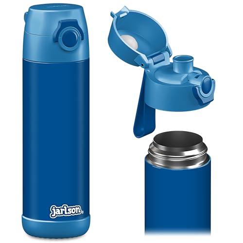 Jarlson® Garrafa de água para crianças MALI – Garrafa de água térmica de aço inoxidável, sem BPA, à prova de fugas, garrafa infantil - 500 ml