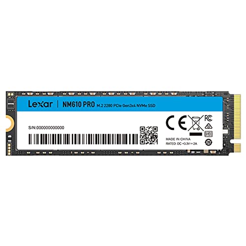 Lexar NM610PRO 1TB SSD, SSD interno M.2 2280 PCIe Gen3x4 NVMe 1,4, até 3300 MB/s de leitura, unidades SSD internas com Flash NAND 3D para portáteis, computadores de secretária e PC
