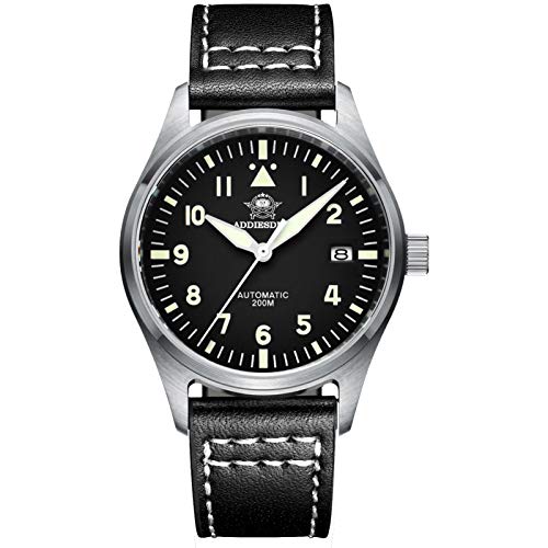 ADDIESDIVE Relógios automáticos homens luminoso relógio analógico automático NH35A relógios mecânicos com pulseira de aço inoxidável