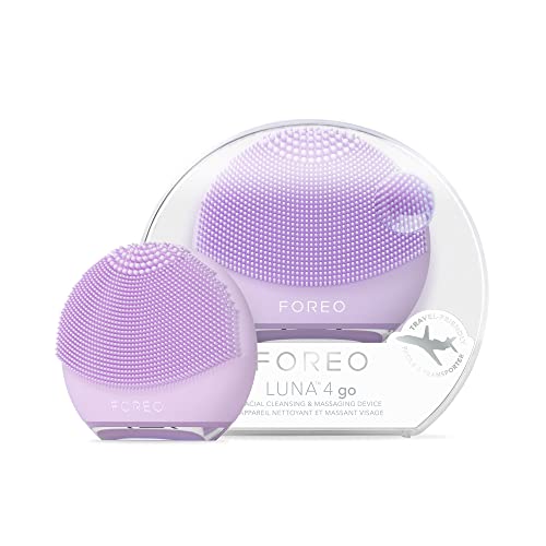 FOREO LUNA 4 go escova de limpeza facial e massajador facial - melhora a absorção dos produtos de cuidados faciais - cuidado facial simples - para todos os tipos de pele - Lavander