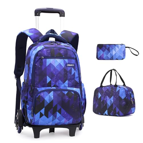 Mochila escolar com rodas meninas mochilas infantis rodas primária meninas malas escolares com rodas casual escola cabine 32 x 20 X 43 cm, 5116 azul, XL, Bagagem infantil