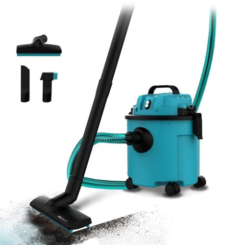 Cecotec Aspirador com cabo seco e húmido, aspirador sólidos e líquidos 16 l, Conga Rockstar Wet & Dry Compact Garden Plus. 1200 W, leve, compacto, dupla função de sucção e sopro, acessórios
