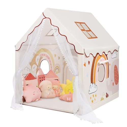 Tenda de campanha infantil tenda de jogos para crianças interior e exterior, grande tenda para crianças com janelas e bolsa de transporte, loja infantil casa infantil 120 × 100 × 130 cm, animais